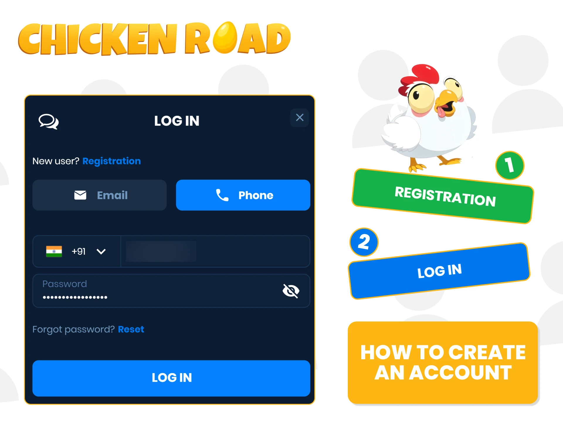 Follow these quick steps to log in to Chicken Road Game and claim your victories.