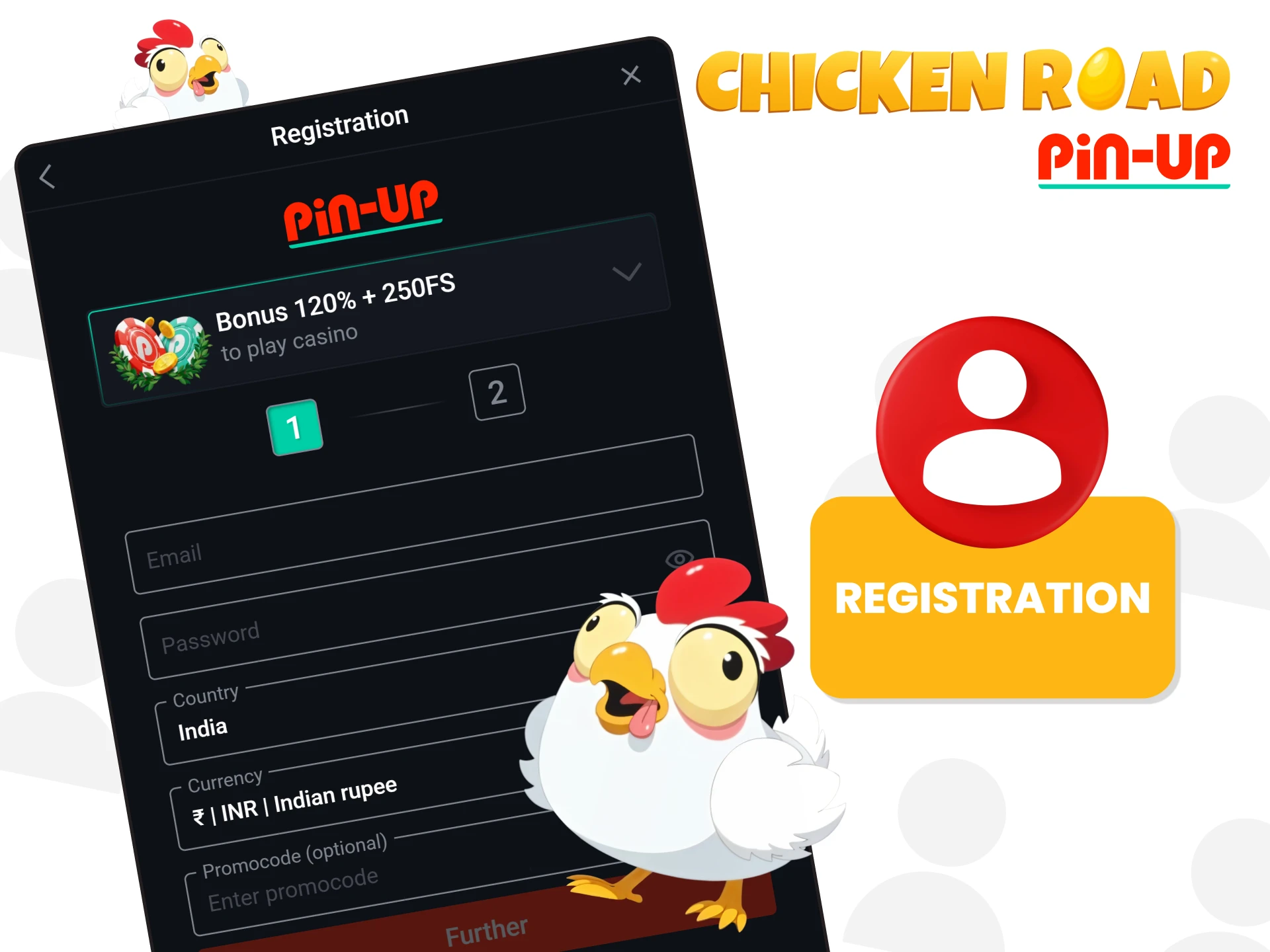 Easy steps to register on Pin-Up.