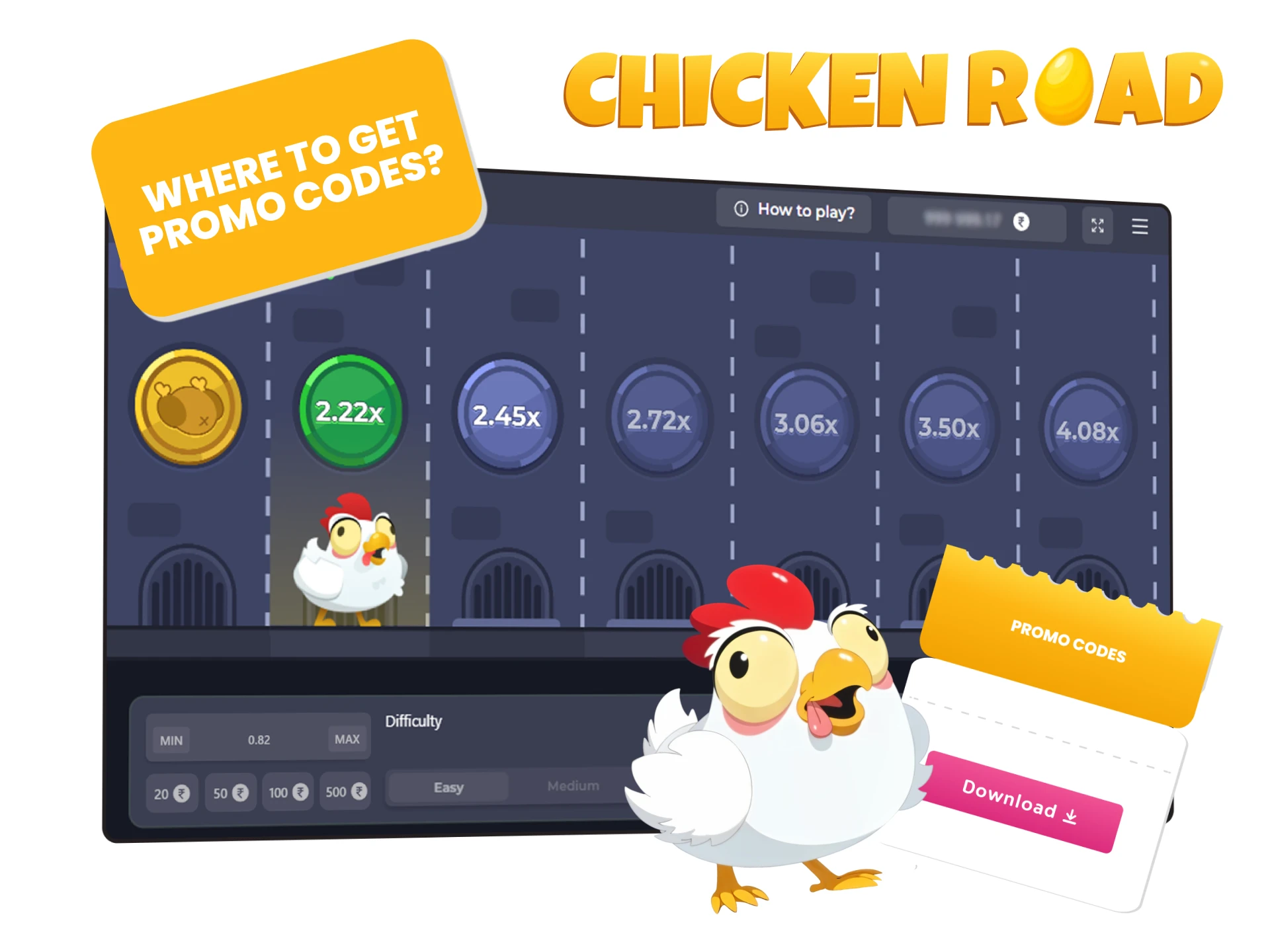 Find out where to get promo codes for the Chicken Road game.